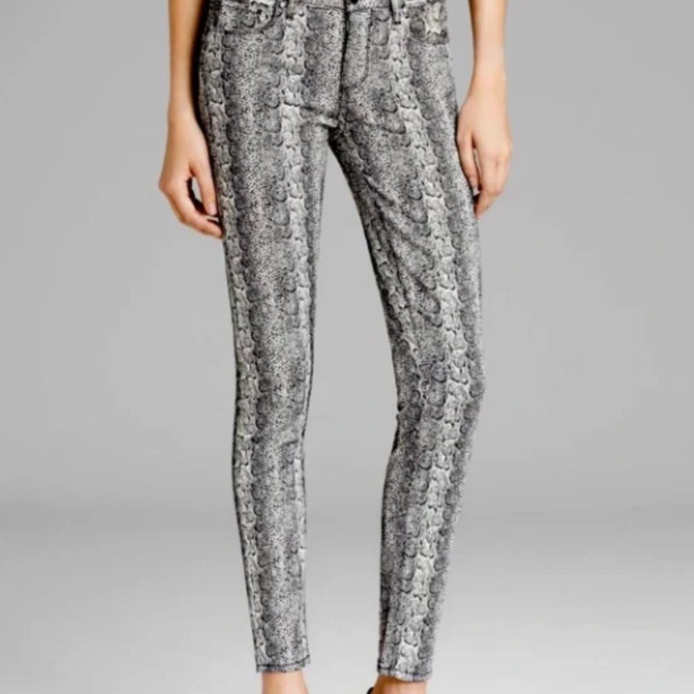 PAIGE Verdugo Ultra Skinny High Rise Jean Stretch Cotton Snake Print EUC Size 25